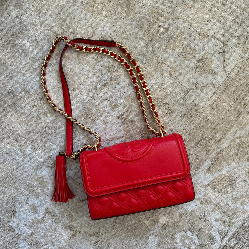 Rare and new Tory Burch small Fleming bag